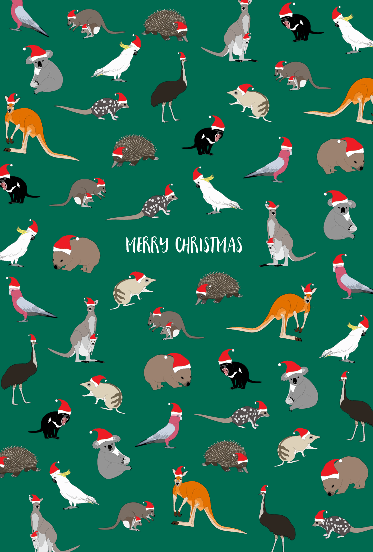 Aussie Animals Christmas Card