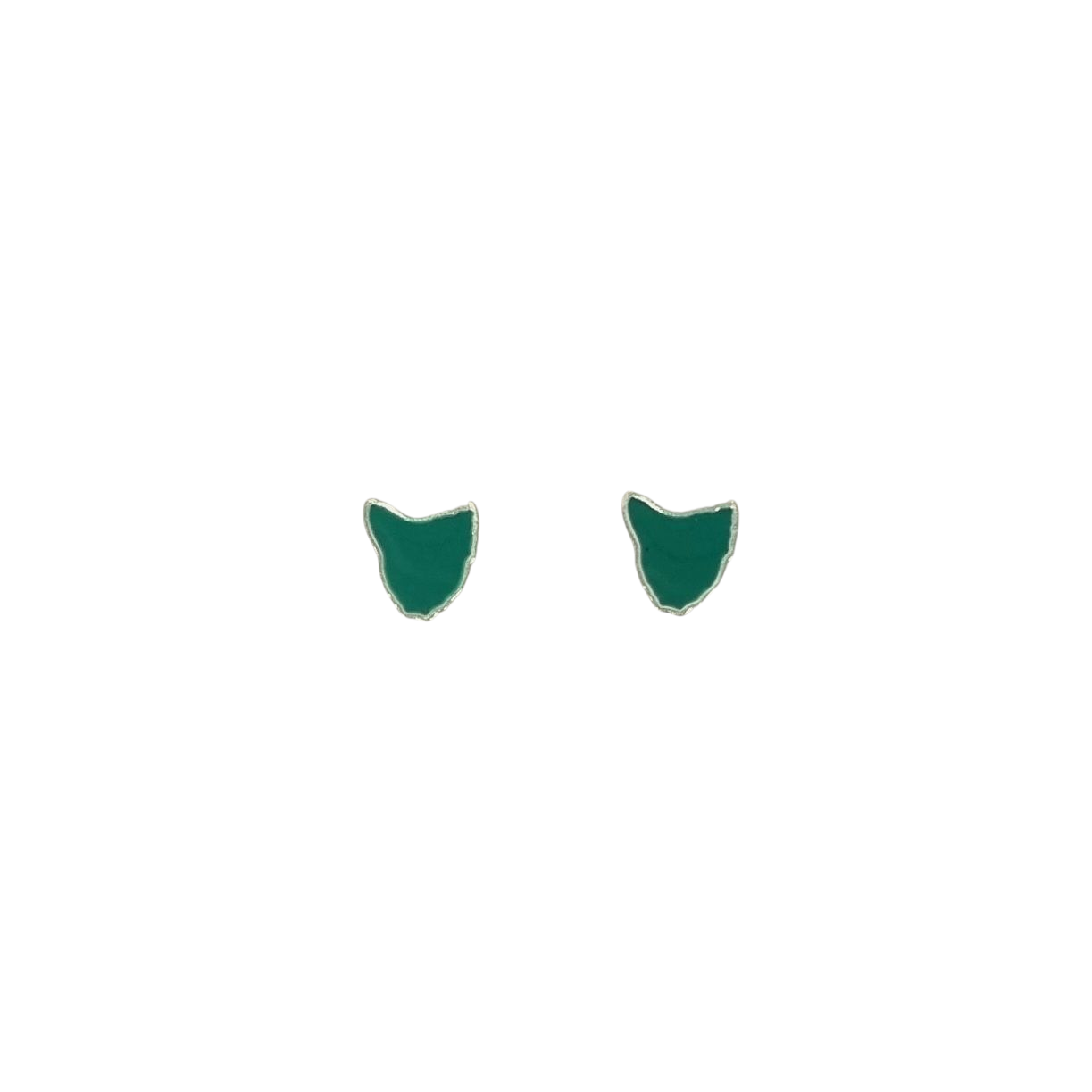 Tasmania (Dark Green) Recycled Silver Studs