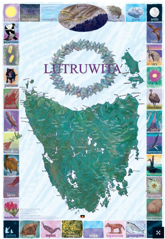 Tunapri Lutruwita – True Names for Country Map