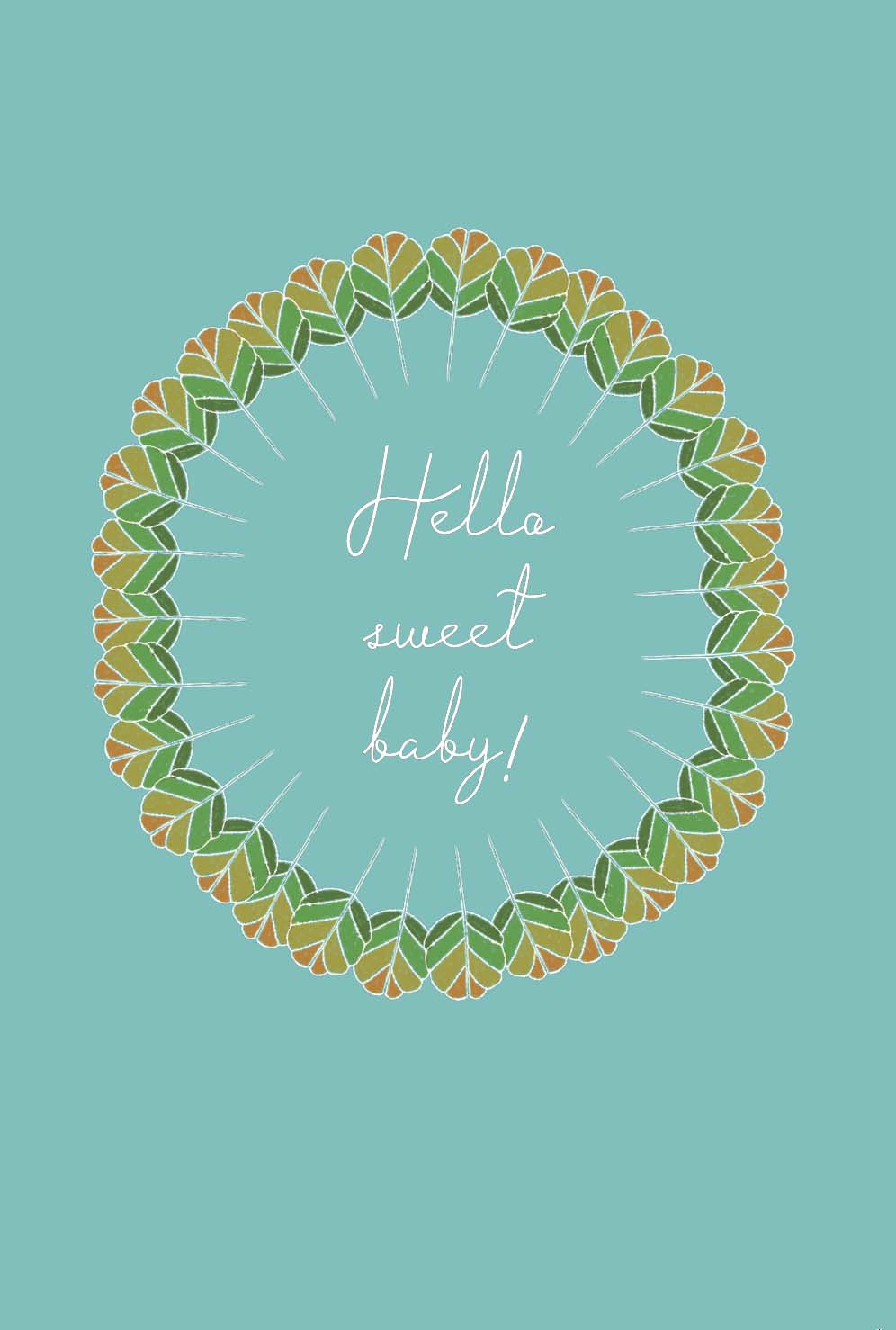 Fagus Leaf Baby Card