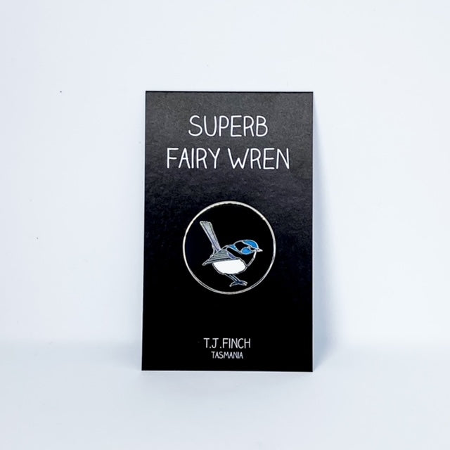 Superb Fairy Wren Pin (Round)
