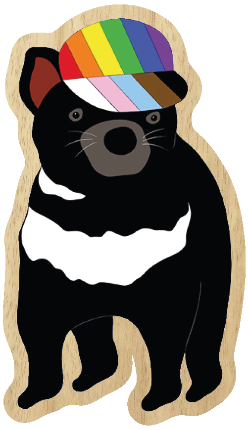 Pride Tasmanian Devil Wooden Magnet
