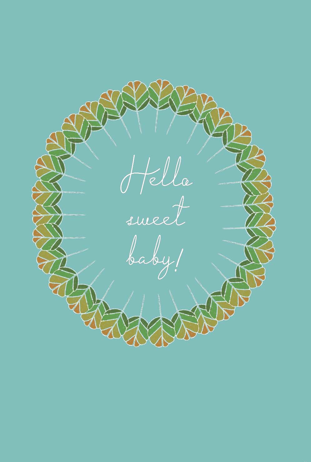 Fagus Leaf Baby Card