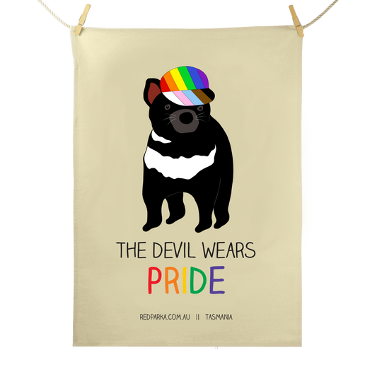 Devil Wears Pride Tea Towel